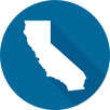 A California state map graphic design.