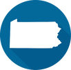A Pennsylvania state map graphic design